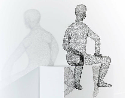 Phillips Collection Crazy Wire Figure Sculpture, Lounging Male, Black, 51"H (CH82089 YV0J07T625)