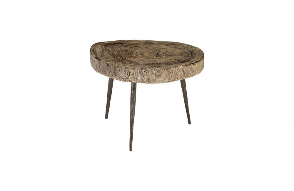Phillips Collection Crosscut Coffee Table Graystone, Black Forged
