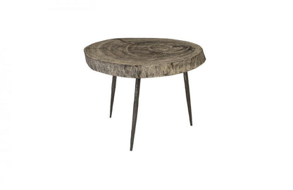 Phillips Collection Crosscut Side Table Graystone, Black Forged