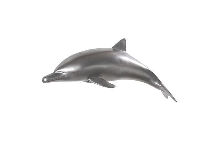 Phillips Collection Dolphin Wall Sculpture, Polished Aluminum, 32"W (PH64554 YV0J07T63C)
