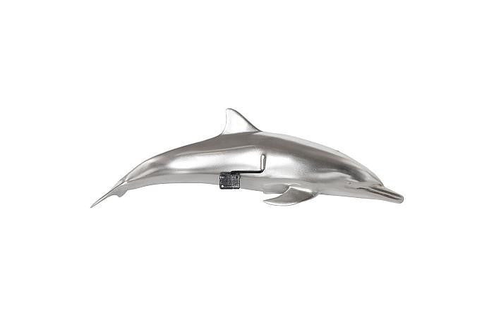 Phillips Collection Dolphin Wall Sculpture, Silver Leaf, 32"W (PH64553 YV0J07T63A)