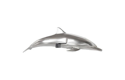 Phillips Collection Dolphin Wall Sculpture, Silver Leaf, 32"W (PH64553 YV0J07T63A)