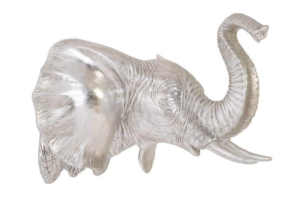 Phillips Collection Elephant Wall Sculpture Silver Leaf