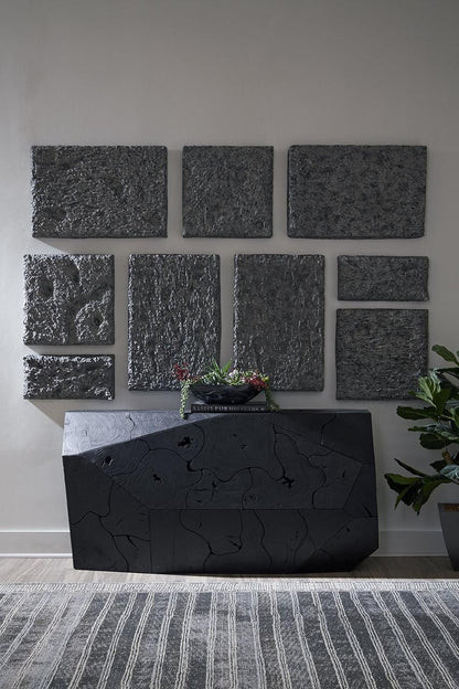 Phillips Collection Etched Rock Puzzle Wall Tile, Set of 9, Gray, 76"W (ID114681 YV0J07T70P)