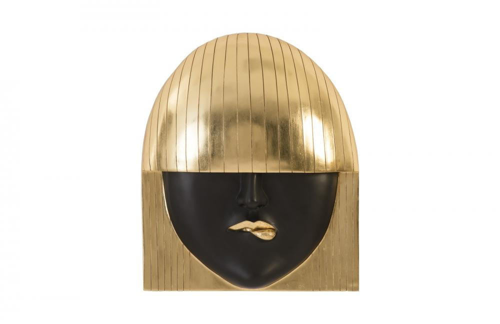 Phillips Collection Fashion Faces Pout Wall Art Black, Gold Leaf