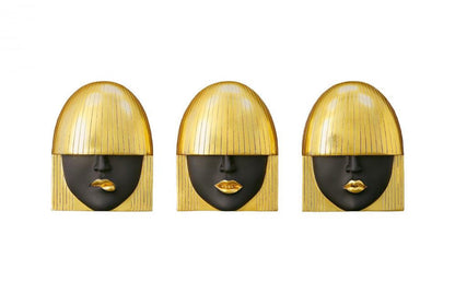 Phillips Collection Fashion Faces Smile Large Wall Art Black, Gold Leaf