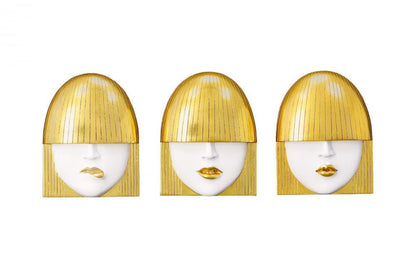 Phillips Collection Fashion Faces Pout Large Wall Art Black, Gold Leaf