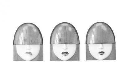 Phillips Collection Fashion Faces Pout Large Wall Art Black, Silver Leaf