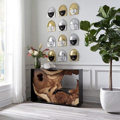 Phillips Collection Fashion Faces Kiss Large Wall Art Black, Silver Leaf