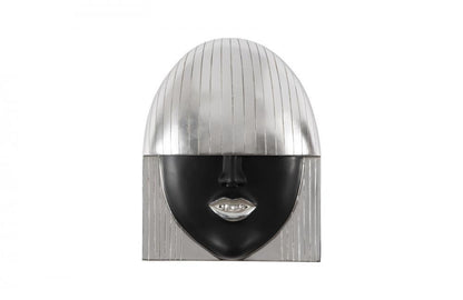 Phillips Collection Fashion Faces Wall Sculpture, Smile, Large, Black, Silver Leaf, 23.5"W (PH109381 YV0J07T717)