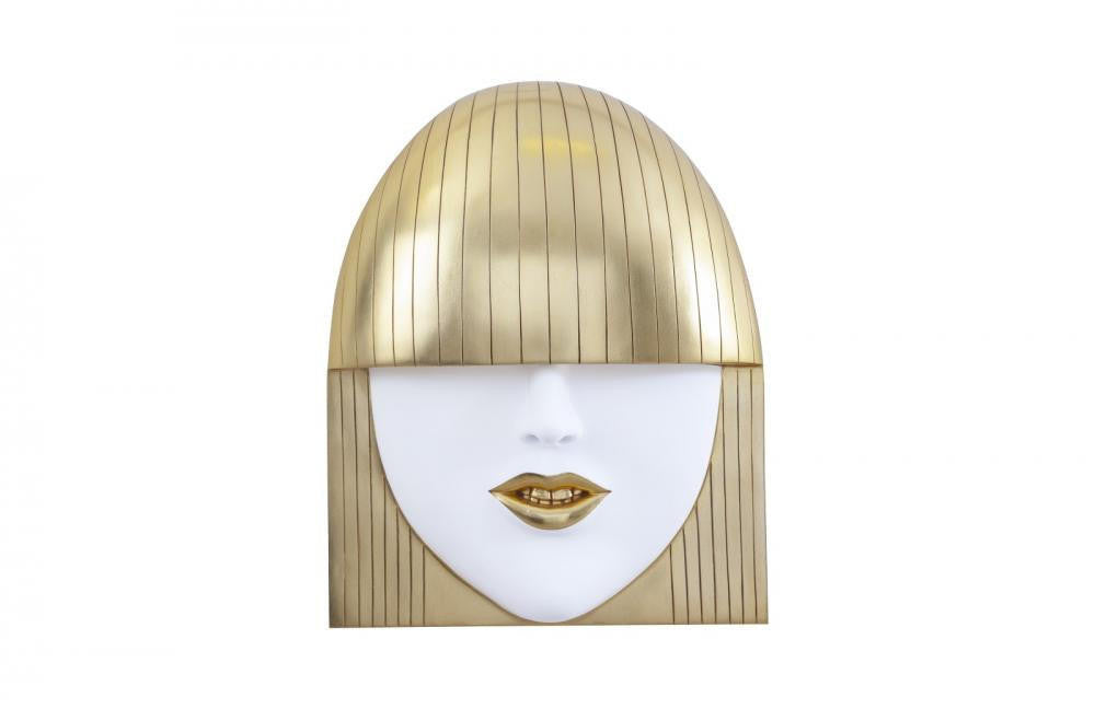 Phillips Collection Fashion Faces Pout Smile Kiss Small Set of 3 Wal Black, Gold Leaf