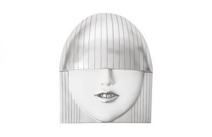 Phillips Collection Fashion Faces Wall Sculpture, Smile, Large, White, Silver Leaf, 23.5"W (PH94749 YV0J07T714)