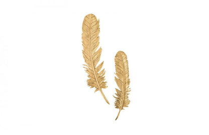Phillips Collection Feathers Set of 2 Small Wall Art Gold Leaf
