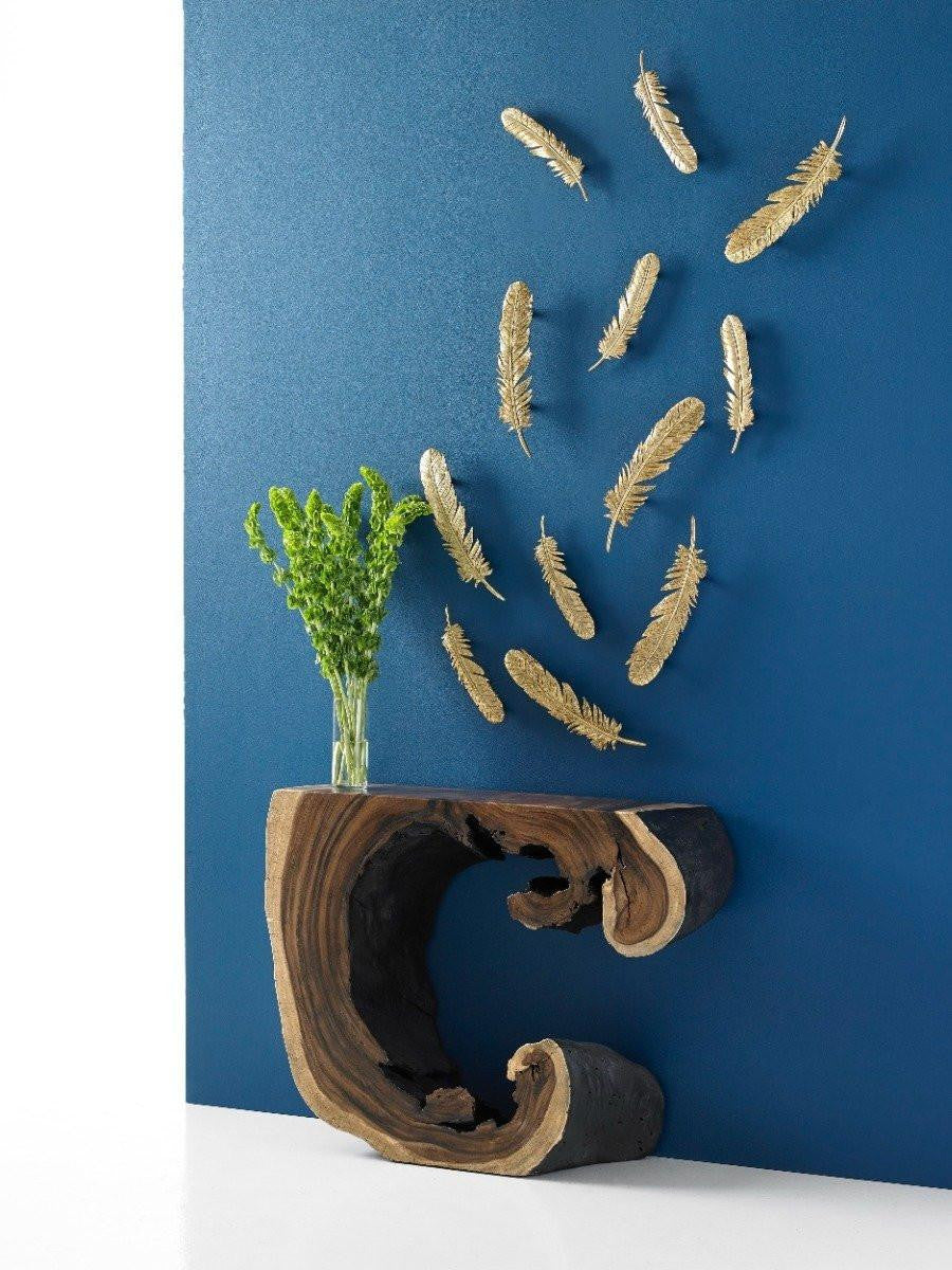 Phillips Collection Feathers Set of 2 Large Wall Art Gold Leaf