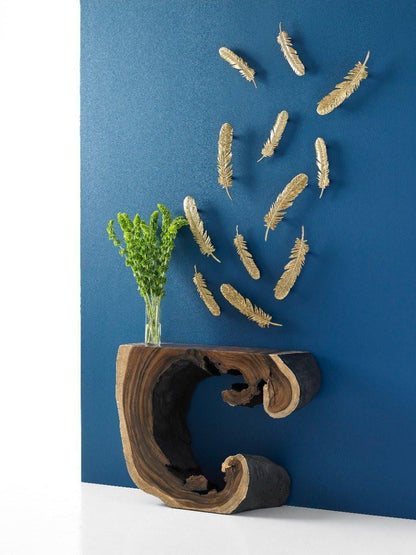 Phillips Collection Feathers Set of 2 Large Wall Art Gold Leaf