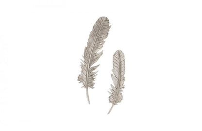 Phillips Collection Feathers Set of 2 Large Wall Art Silver Leaf