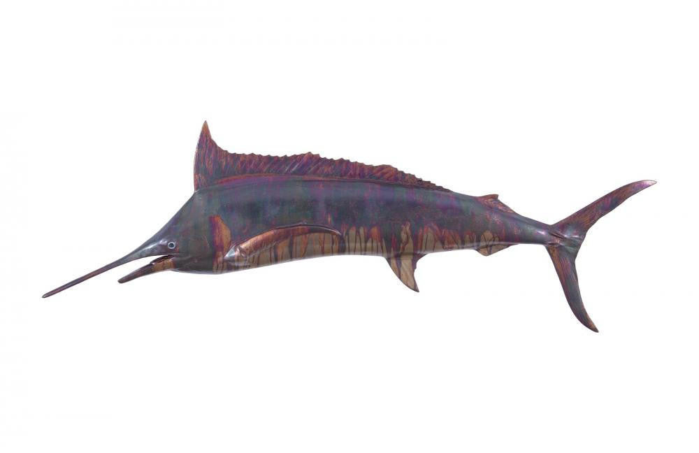 Phillips Collection Large Mouth Bass Fish Wall Sculpture Silver Leaf