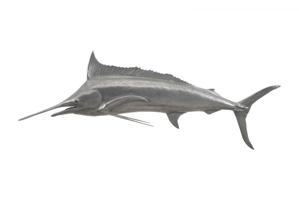 Phillips Collection Large Mouth Bass Fish Wall Sculpture Silver Leaf