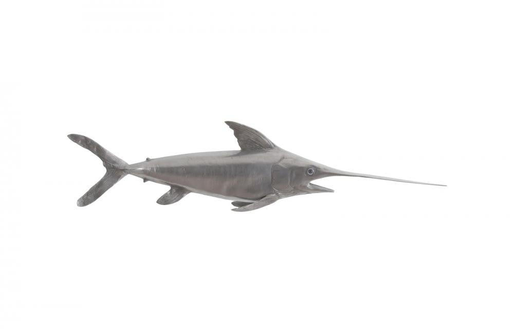 Phillips Collection Fish Wall Sculpture, Broadbill Swordfish, Polished Aluminum, 57"W (PH65285 YV0J07W6R5)