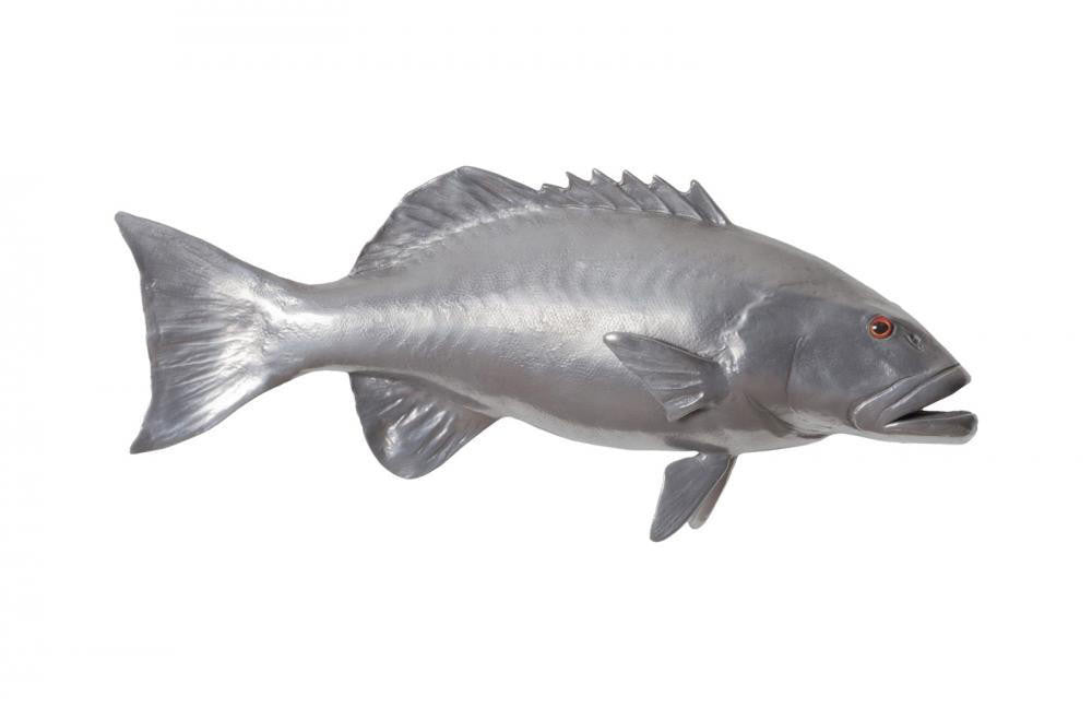 Phillips Collection Fish Wall Sculpture, Coral Trout, Polished Aluminum, 30"W (PH64544 YV0J07T61L)