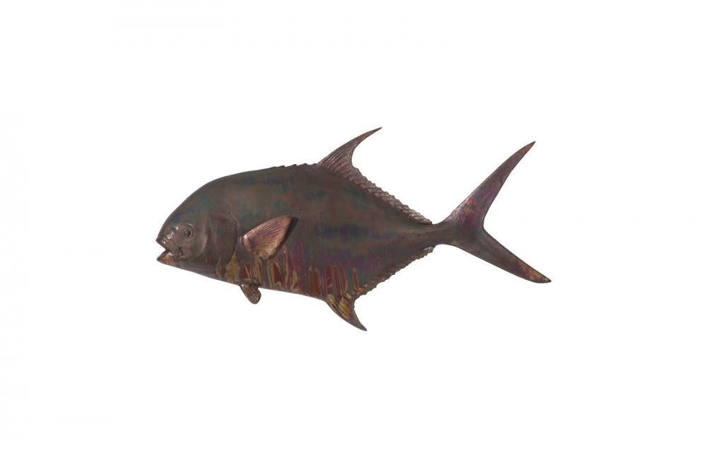 Phillips Collection Fish Wall Sculpture, Permit, Copper Patina, 30"W (PH99971 YV0J07W3TU)
