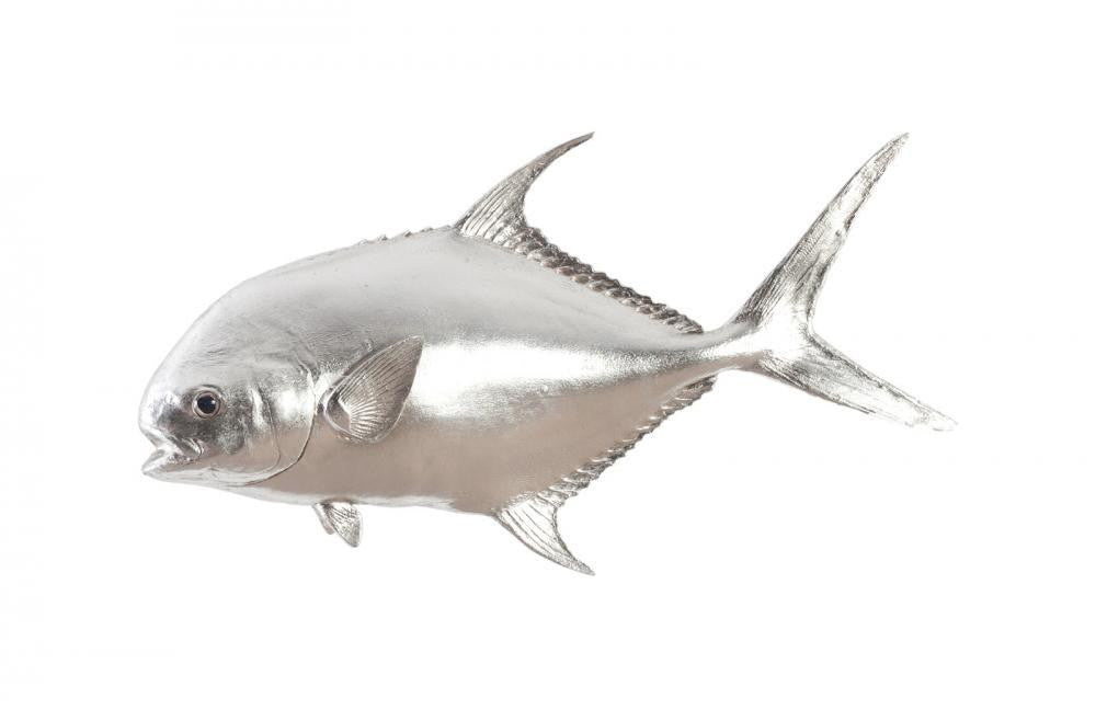 Phillips Collection Fish Wall Sculpture, Permit, Silver Leaf, 30"W (PH66836 YV0J07W3TT)