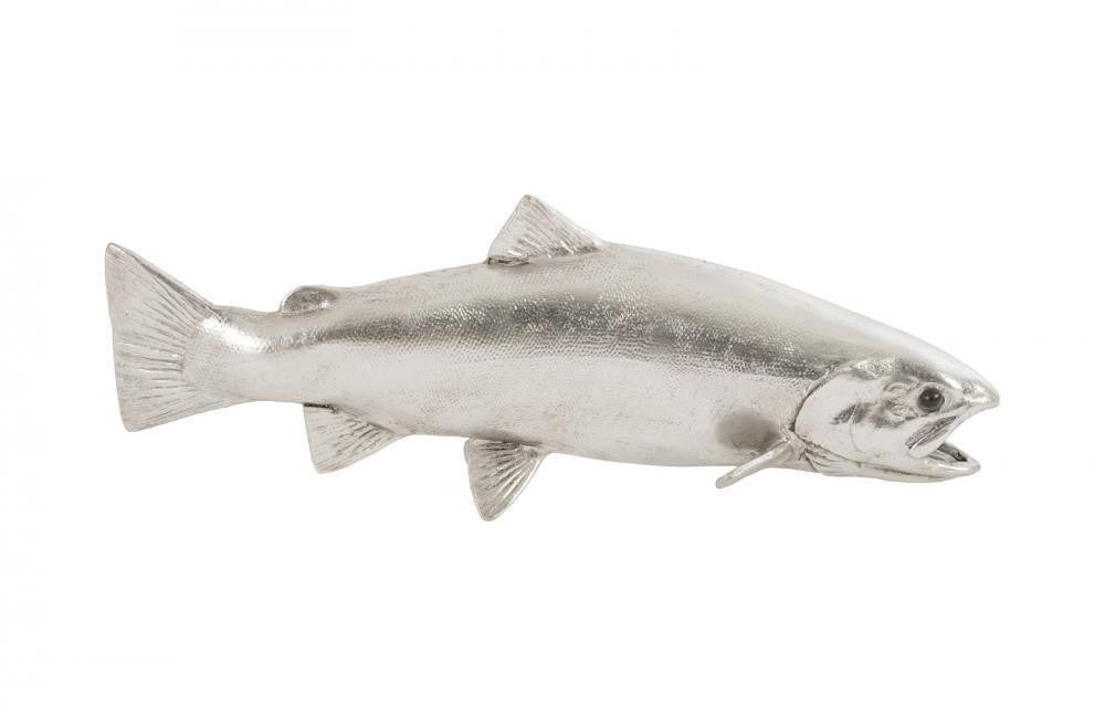 Phillips Collection Fish Wall Sculpture, Rainbow Trout, Silver Leaf, 20"W (PH76838 YV0J07W3VL)