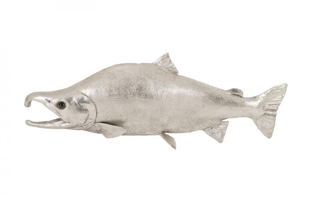 Phillips Collection Fish Wall Sculpture, Sockeye Salmon, Silver Leaf, 28"W (PH76837 YV0J07W5TD)