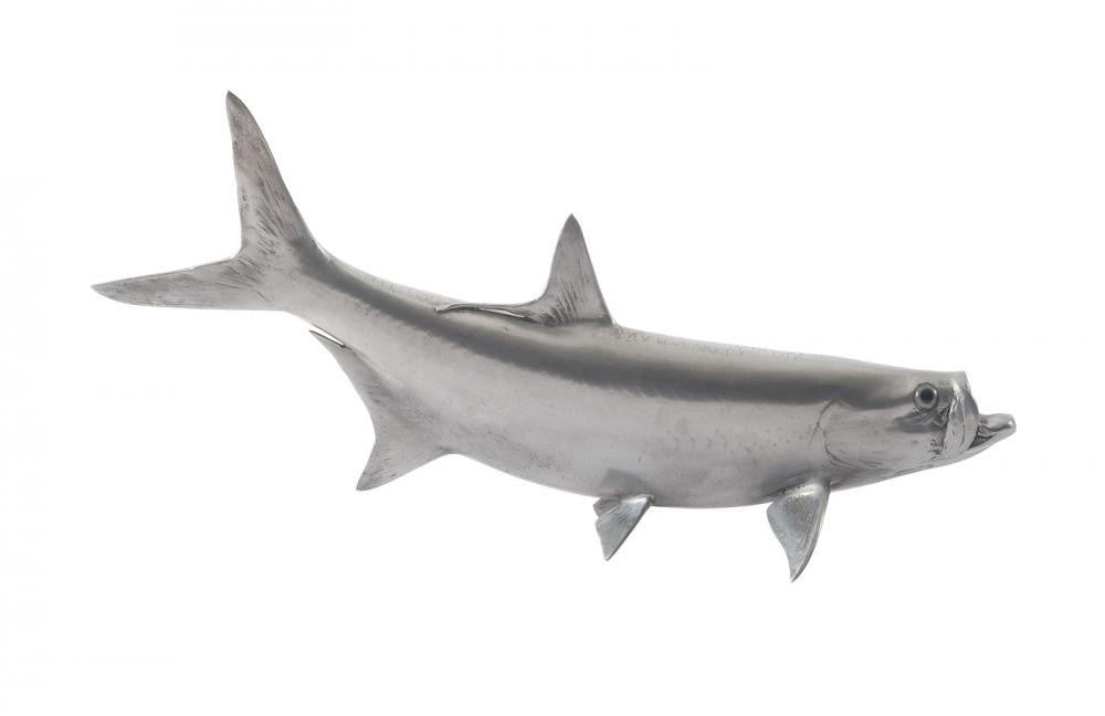 Phillips Collection Fish Wall Sculpture, Tarpon, Polished Aluminum, 35"W (PH67449 YV0J07W6RD)