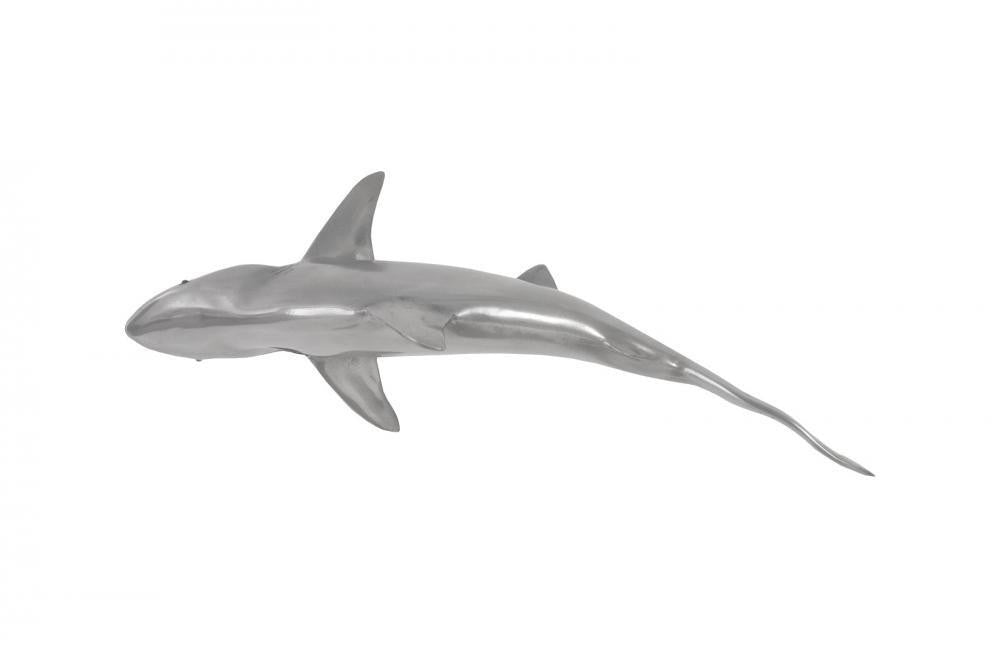 Phillips Collection Fish Wall Sculpture, Whaler Shark, Polished Aluminum, 26"W (PH64546 YV0J07W7QX)