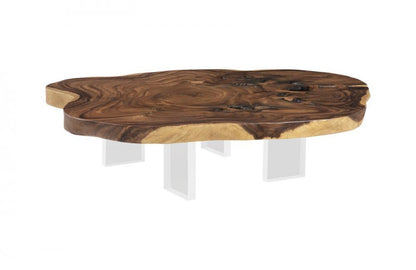 Phillips Collection Floating Small Coffee Table with Black Legs Graystone, Black