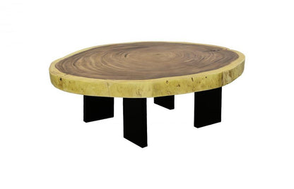 Phillips Collection Floating Coffee Table, Small, Chamcha Top, Black Legs, 55"W (TH113103 YV0J07T71R)