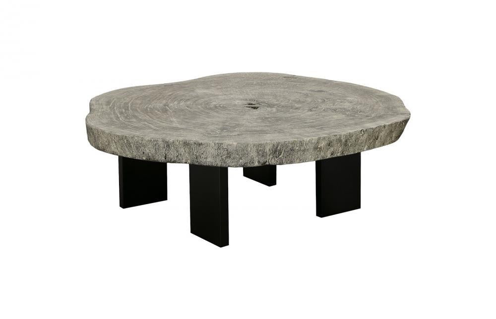 Phillips Collection Floating Coffee Table, Small, Graystone Top, Black Base, 55"W (TH113887 YV0J07T71Q)