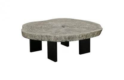 Phillips Collection Floating Coffee Table, Small, Graystone Top, Black Base, 55"W (TH113887 YV0J07T71Q)