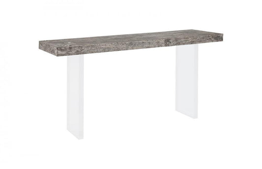 Phillips Collection Floating Small Console Table Graystone, Clear