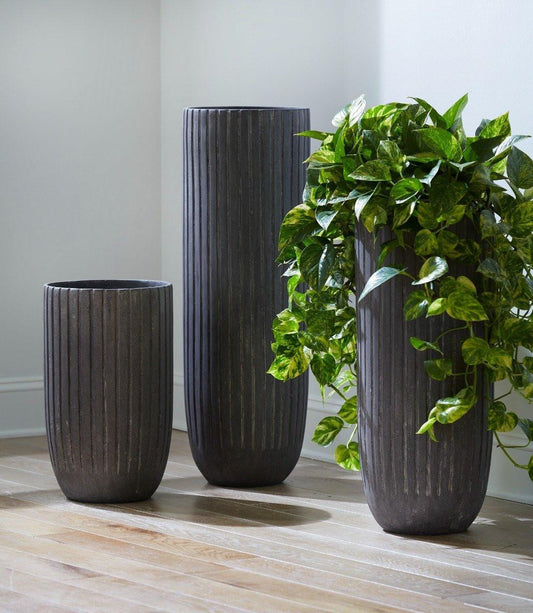 Phillips Collection Fluted Planter Gray
