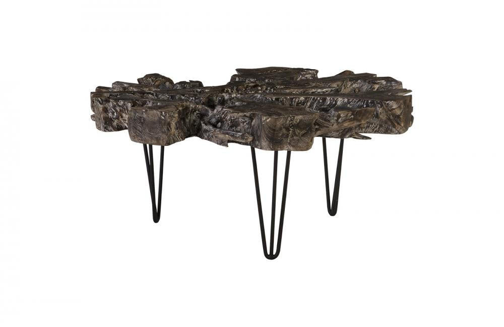 Phillips Collection Flux Coffee Table Dark Wood, Black