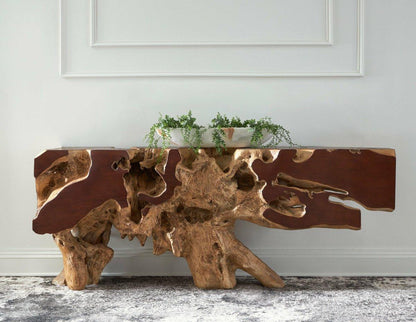 Phillips Collection Freeform Large Console Table Brown, Gold Leaf