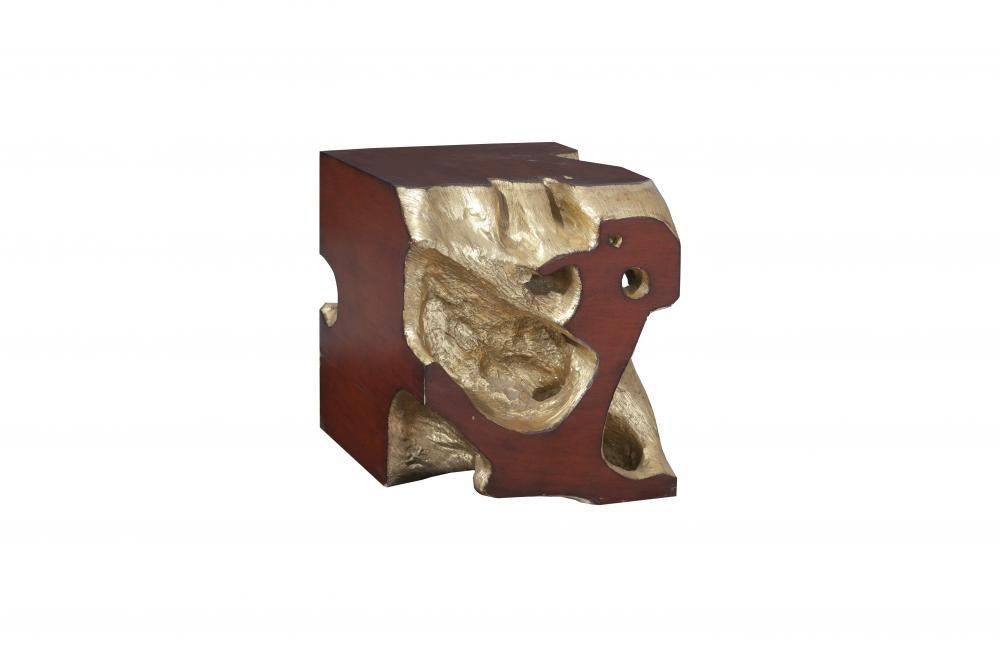 Phillips Collection Freeform Stool Brown, Gold Leaf