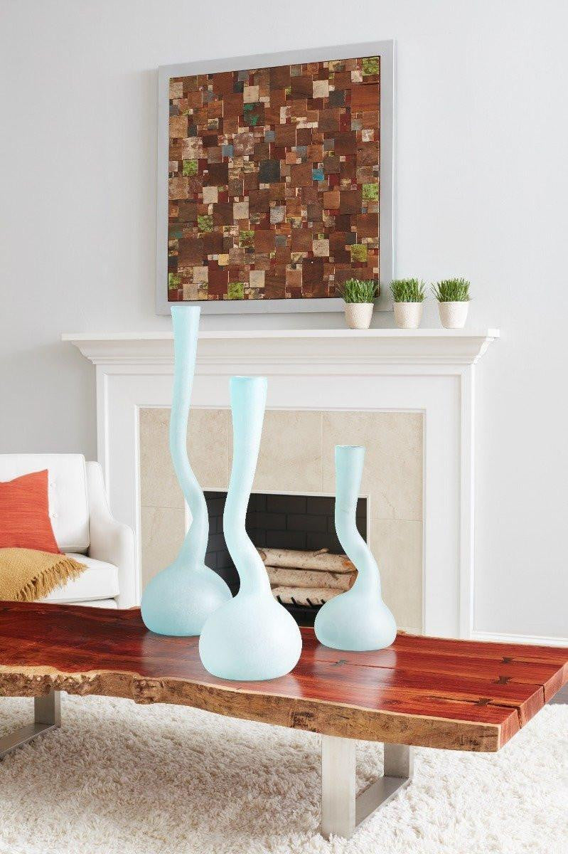 Phillips Collection Frosted Corkscrew Vase, Medium, Frosted Turquoise, 32"H (ID74396 YV0J07T810)