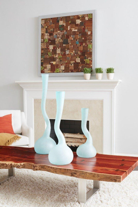 Phillips Collection Frosted Corkscrew Vase, Medium, Frosted Turquoise, 32"H (ID74396 YV0J07T810)