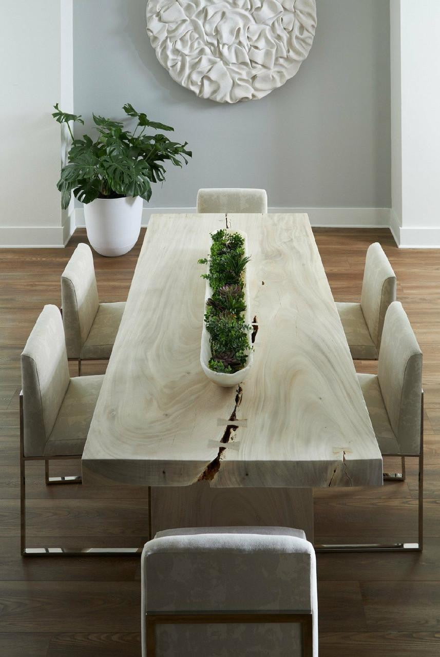 Phillips Collection Frozen Dining Chair, Off-White, Stainless Steel Frame, 33"H (PH103801 YV0J07T818)