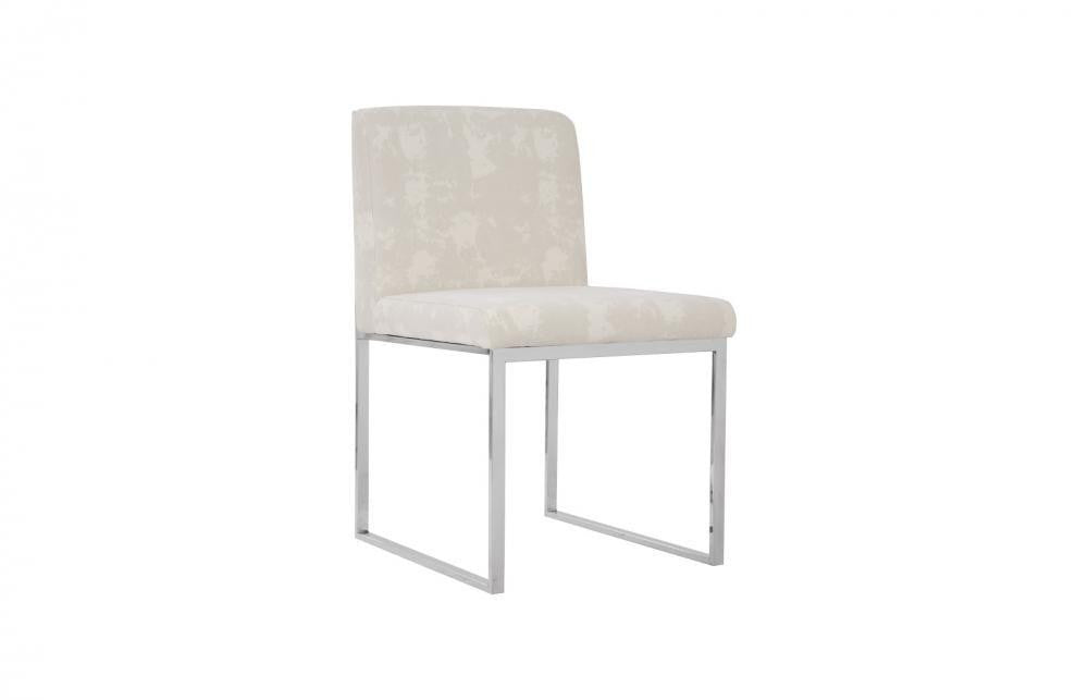 Phillips Collection Frozen Dining Chair Off-White, Stainless Steel