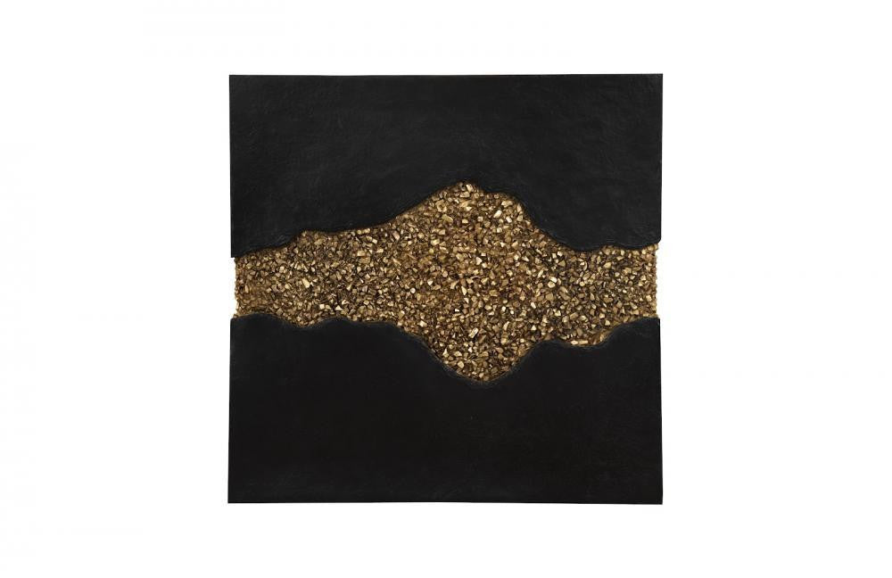 Phillips Collection Geode Wall Tile Gold Leaf, Black