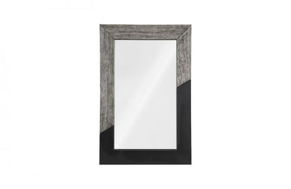 Phillips Collection Geometry Small Mirror Graystone, Black