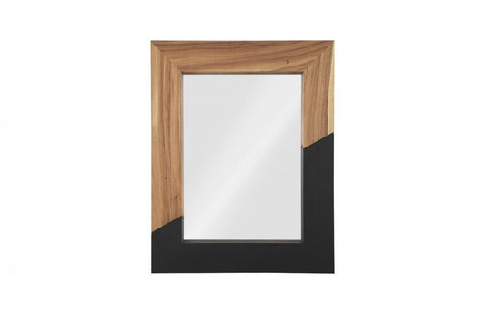 Phillips Collection Geometry Small Mirror Natural Wood, Black