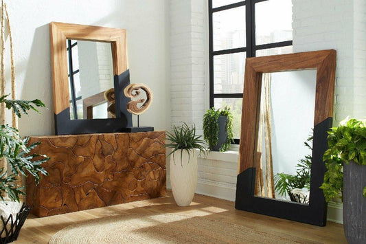Phillips Collection Geometry Large Mirror Graystone, Black