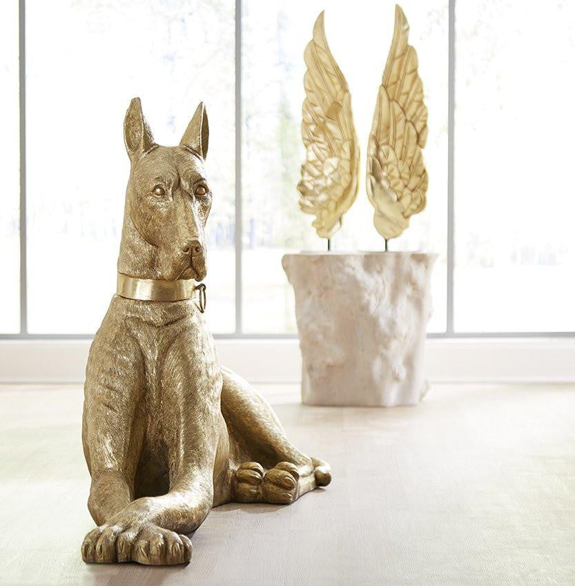 Phillips Collection Great Dane Sculpture, Left, Gold Leaf, 41"H (PH75331 YV0J07T82U)
