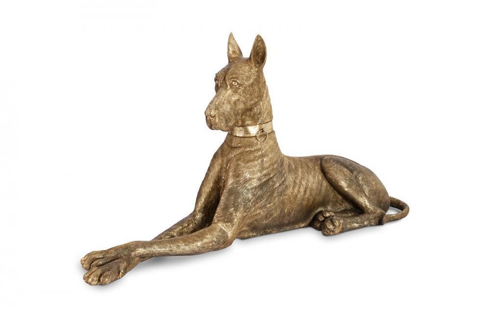 Phillips Collection Great Dane Right Sculpture Gold Leaf