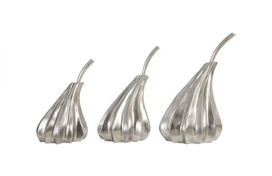 Phillips Collection Hand-Dipped Pears Set of 3 Sculpture Silver Leaf